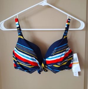 Captiva by Christina Striped Pushup Bikini Top